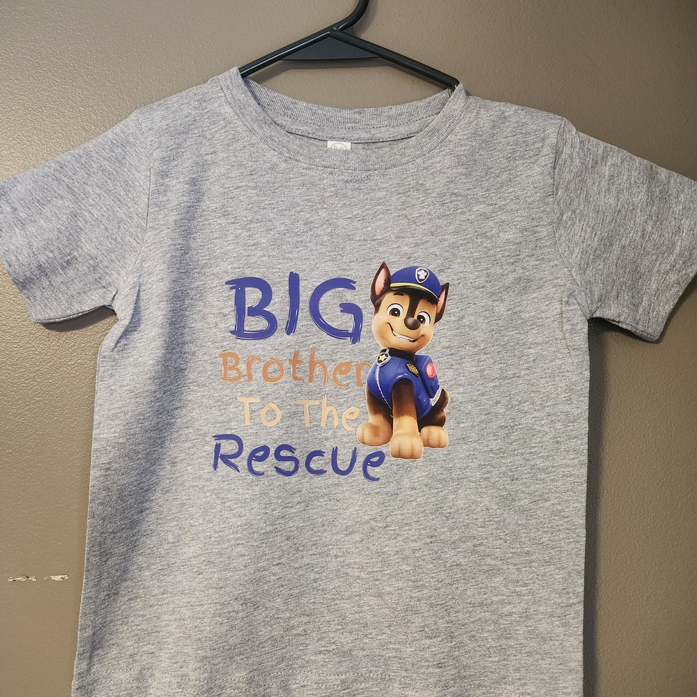 Gray and Blue Cartoon Graphic Tee Short Sleeve
